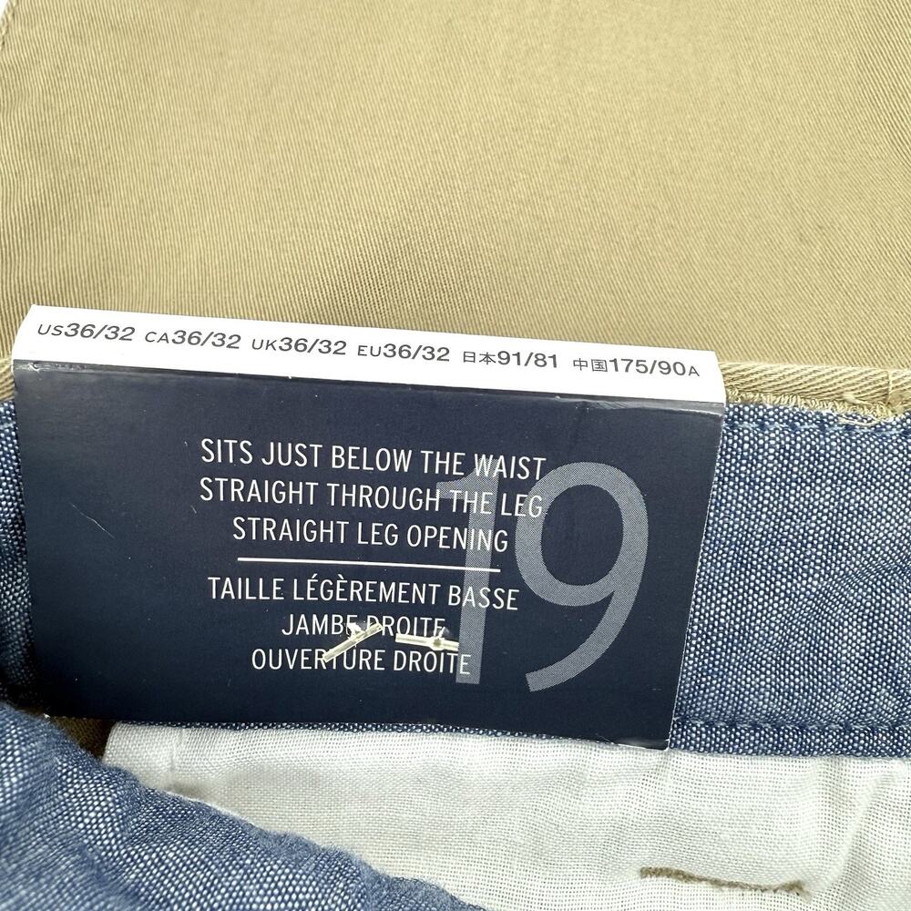 Gap Khakis Mens Straight Stretch Flat Front Dress Pants Size 36x32 Preppy Chinos - Picture 6 of 11